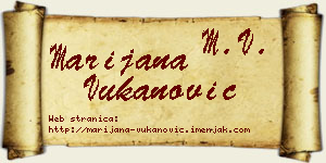 Marijana Vukanović vizit kartica